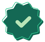A badge with a check mark